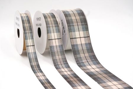 Elegantes Blaues und Graues Karoband_AI